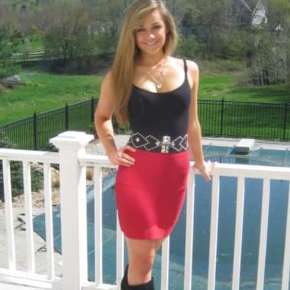 BCBG Red Bodycon Skirt
